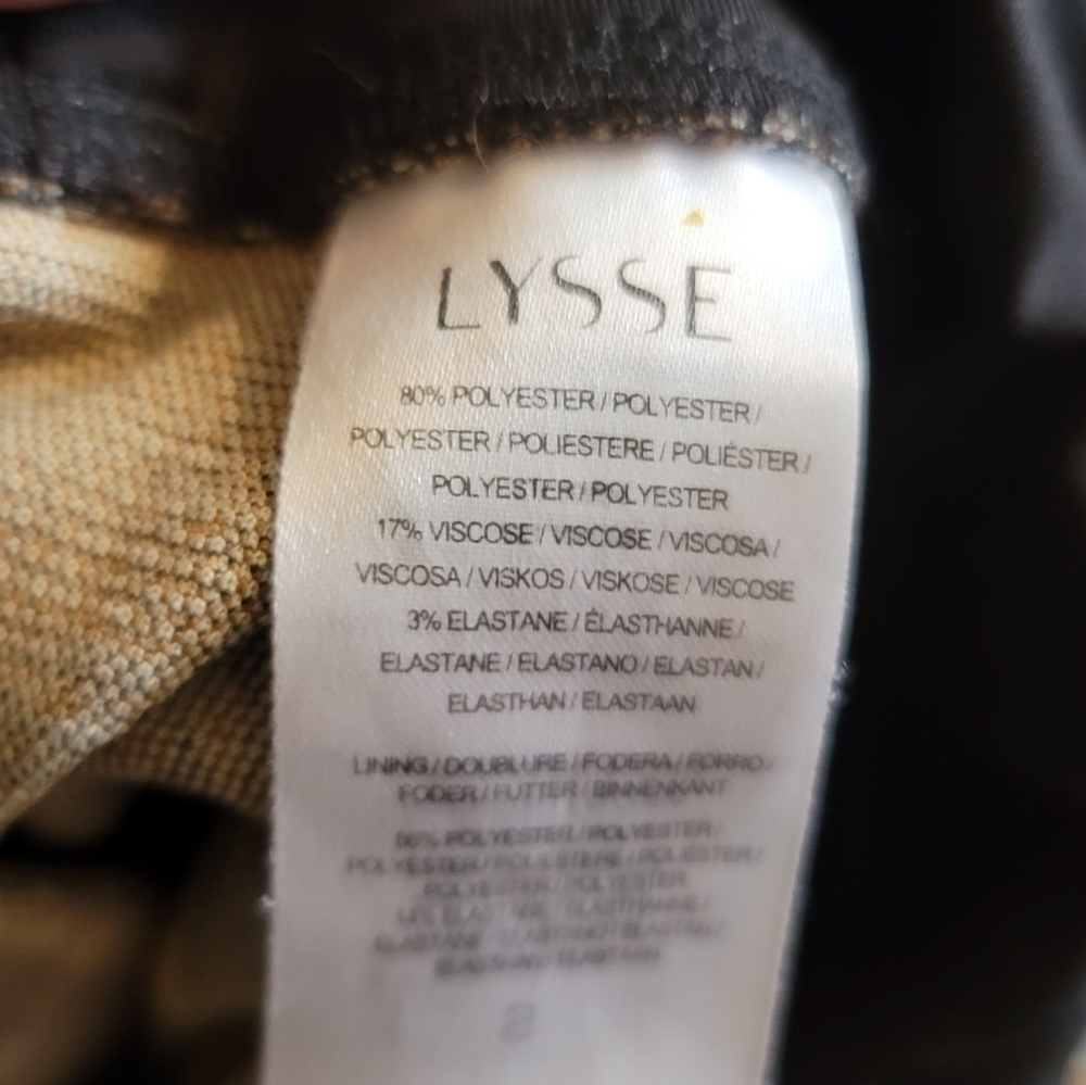 LYSSE PLAID LEGGINGS W GOLD LEAF PRINT DESIGN, SZ SMALL - Picture 12 of 12